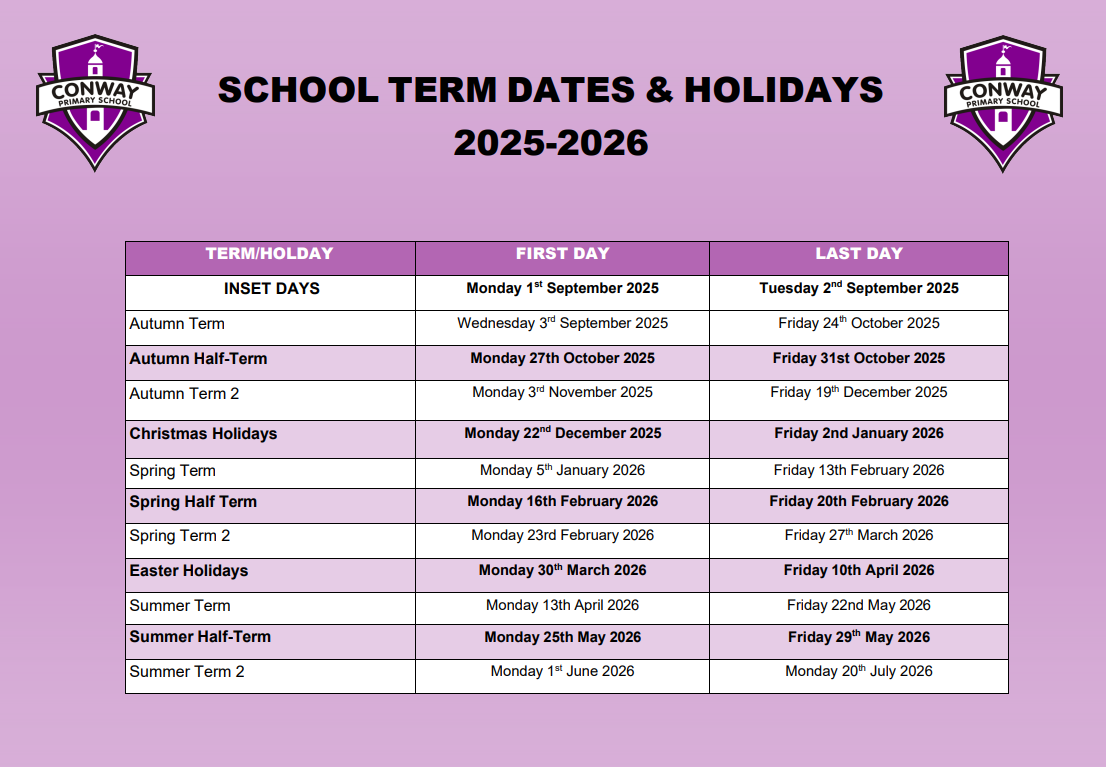 Term Dates 2025-26